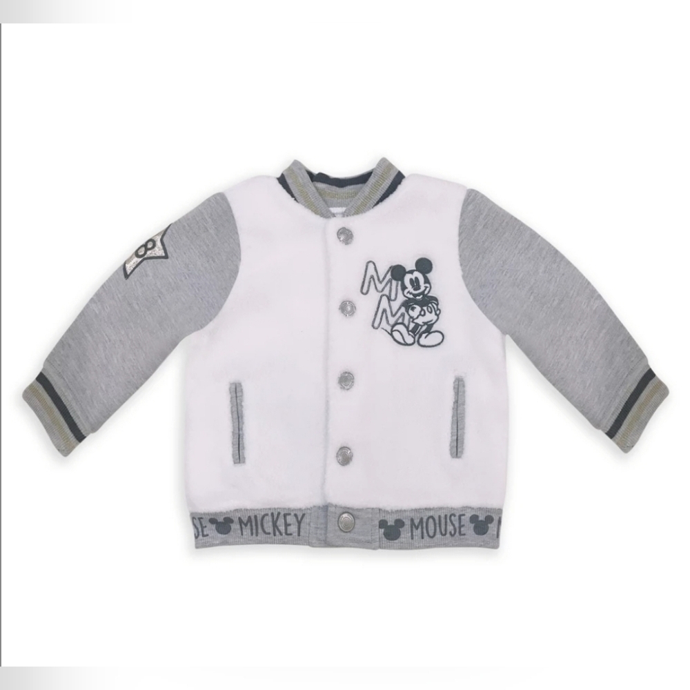 Disney Baby Mickey Mouse Bomber Jacket Sherpa Varsity Sz 12-18M - Picture 3 of 12